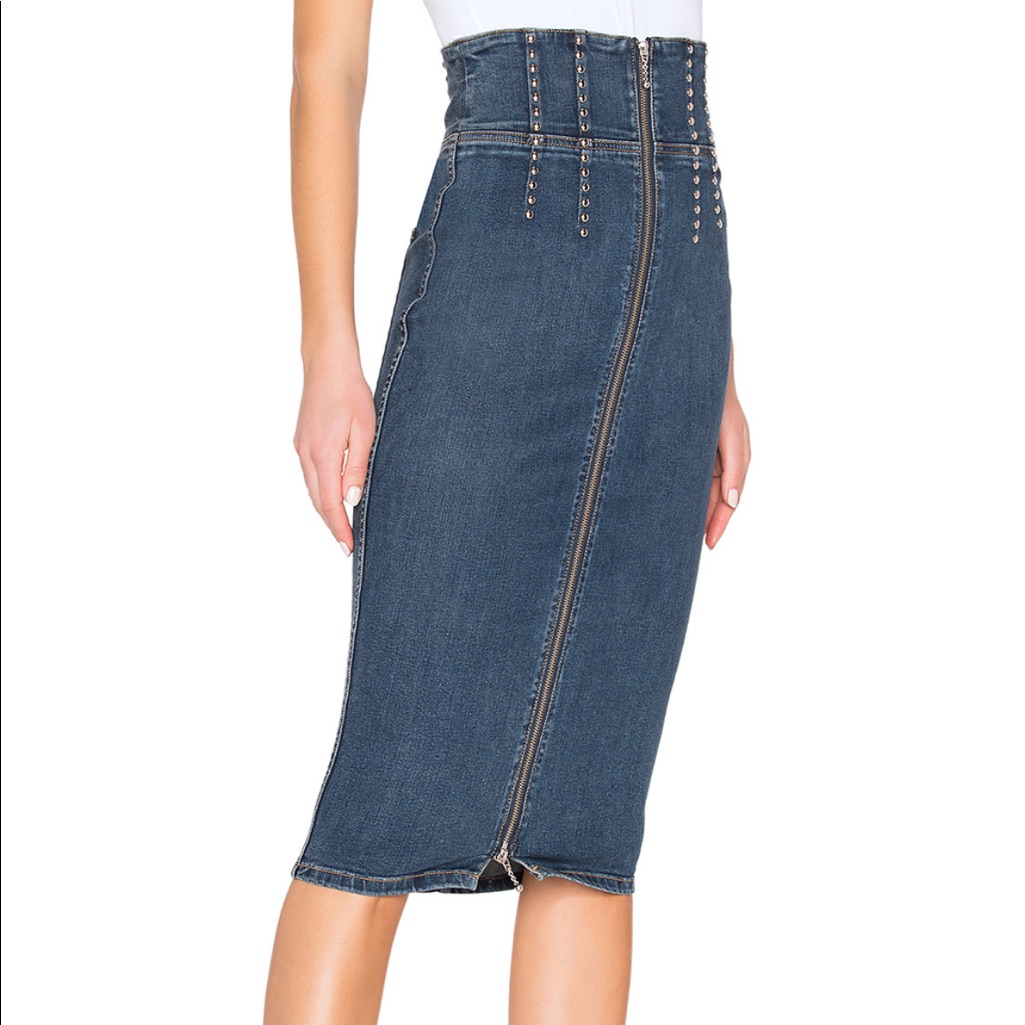 Current Elliott The Trilby Studded Denim Skirt.